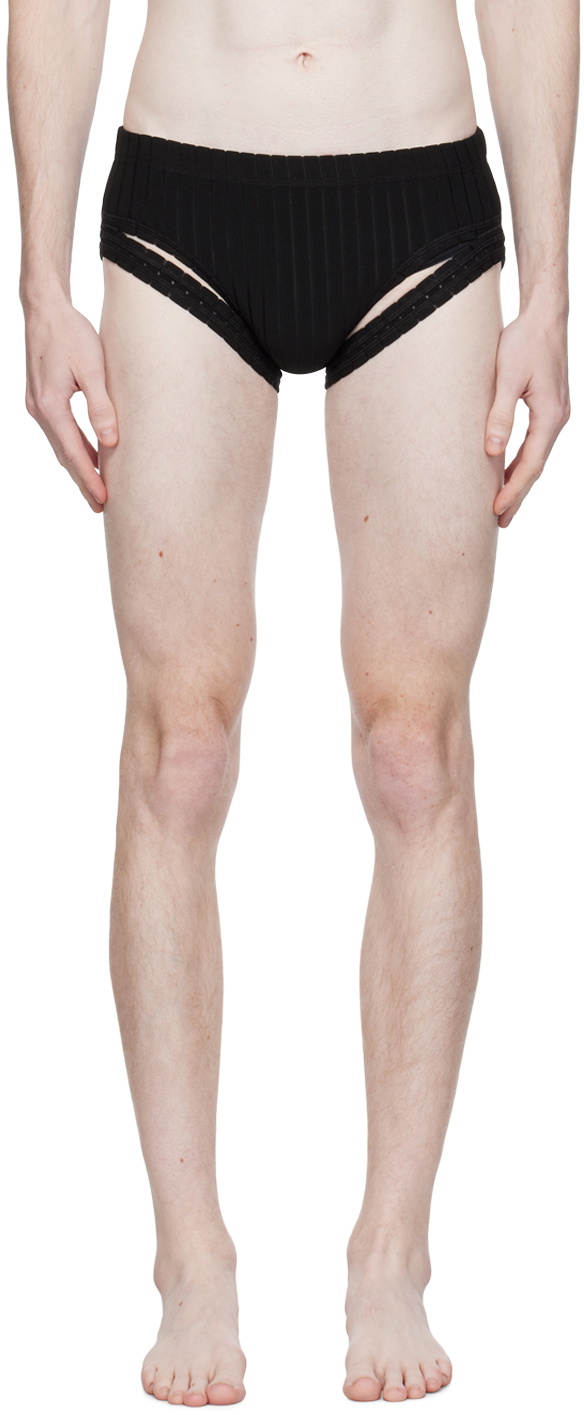 Parnell Mooney Black Ribbed Swim Briefs