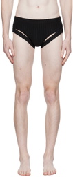 Parnell Mooney Black Ribbed Swim Briefs