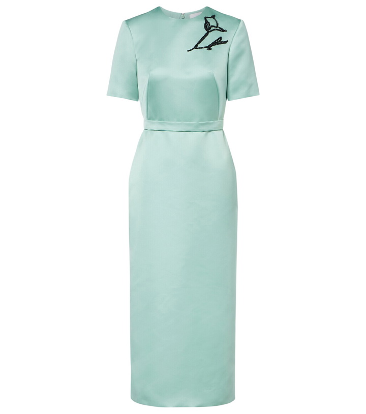 Photo: Erdem Floral belted duchesse satin midi dress