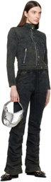 OPEN YY Navy Draped Sweatpants