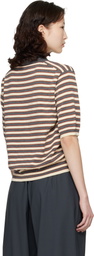 Cordera Gray & Off-White Organic Cotton Striped Polo