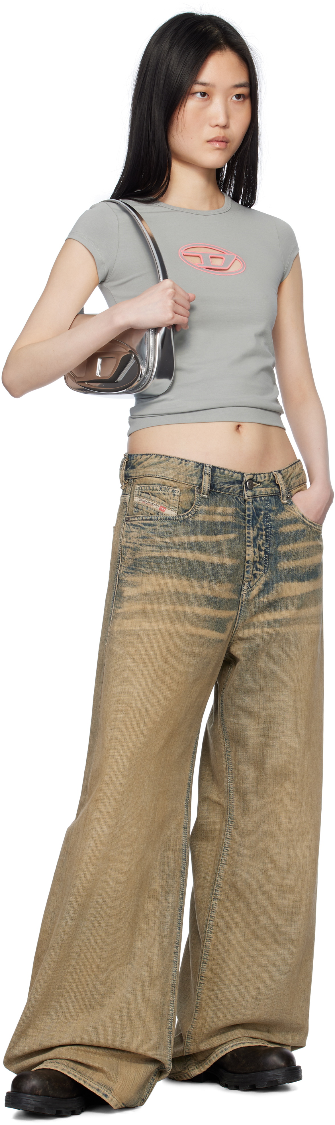 Diesel Gray T-Angie T-shirt Diesel
