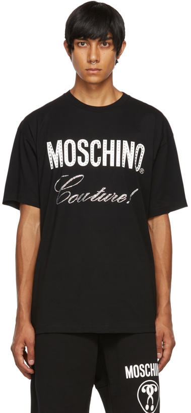 Photo: Moschino Black Crystal Logo T-Shirt