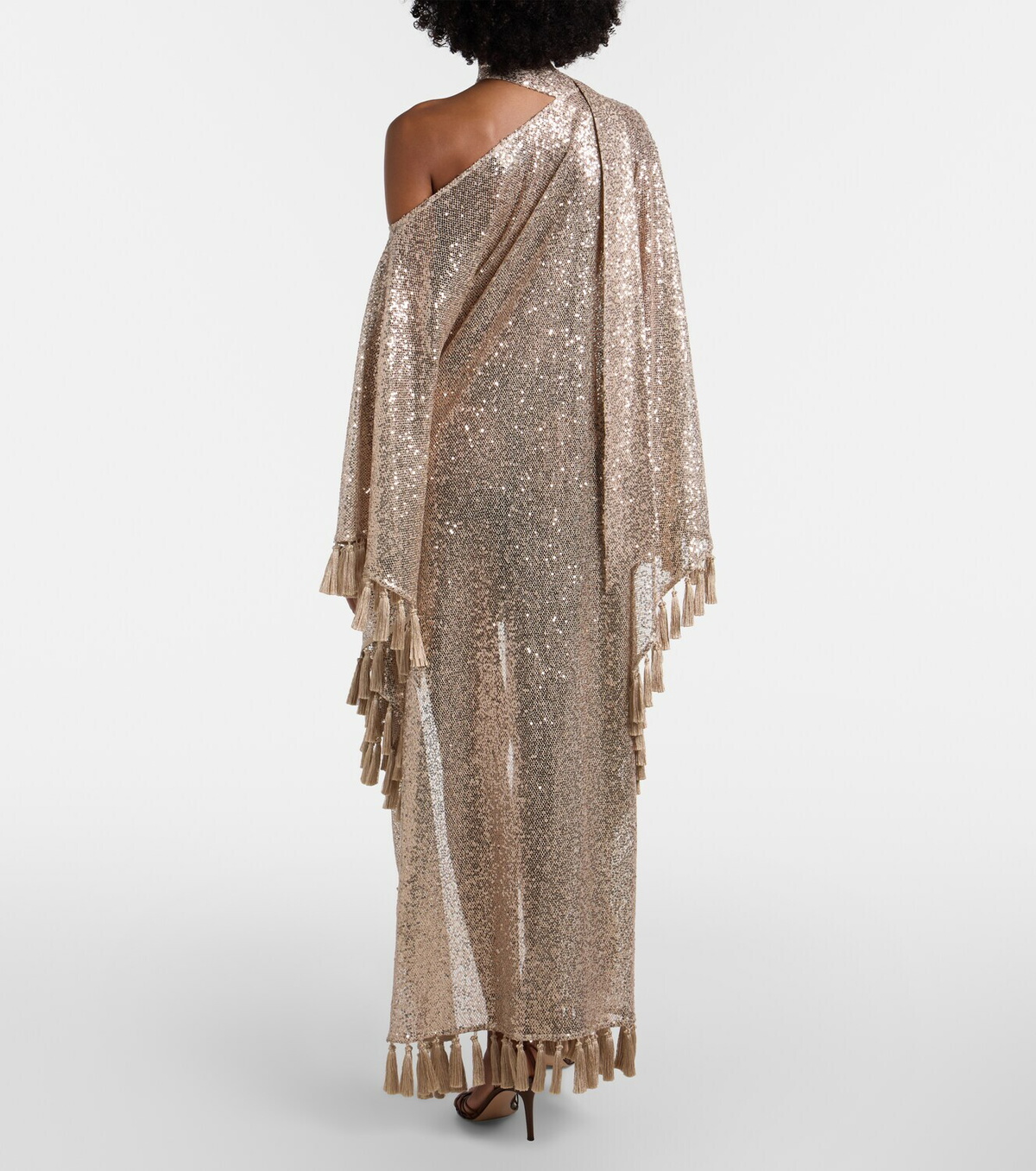 Taller Marmo Trebbia asymmetric sequined mesh kaftan
