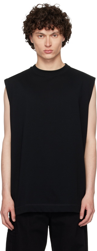 Photo: N.Hoolywood Black Loose-Fit Tank Top