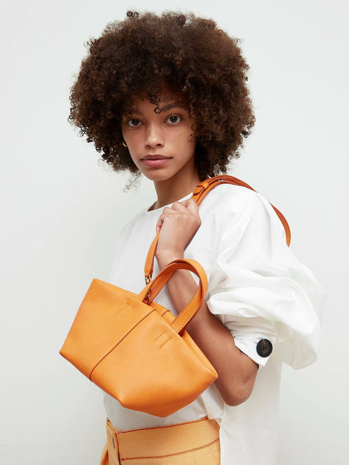 MANSUR GAVRIEL Mini Tulipano Leather Top Handle Bag