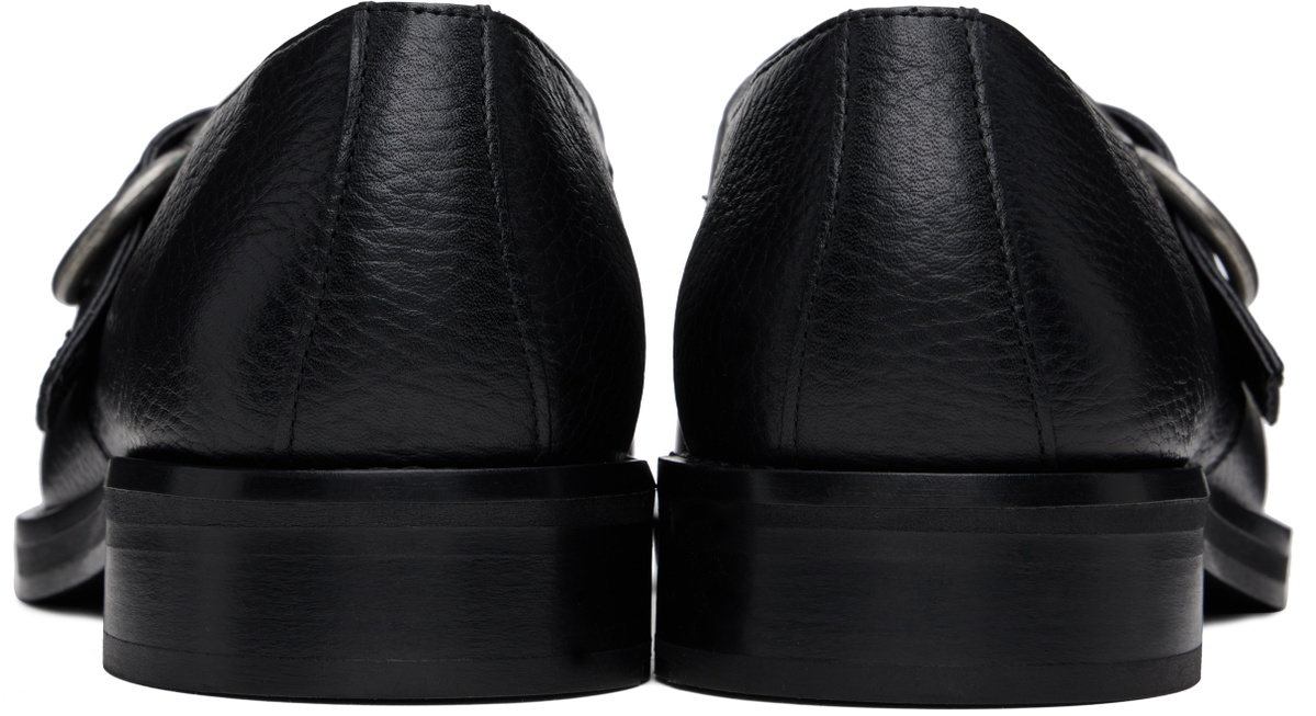 Martine Rose Black Square Toe Buckle Loafers