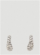 Debossed Logo Hoop Earrings in Silver