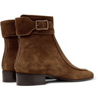 SAINT LAURENT - Miles Suede Boots - Brown