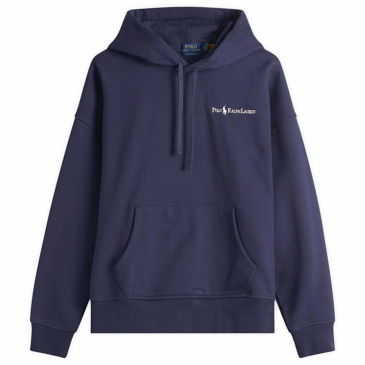 Photo: Polo Ralph Lauren Men's Embroidered Chest Logo Hoodie in Cruise Navy
