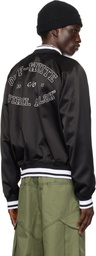 Off-White Black College Satin Bomber Jacket