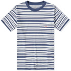Danton Men's Stripe Pocket T-Shirt in Navy/White