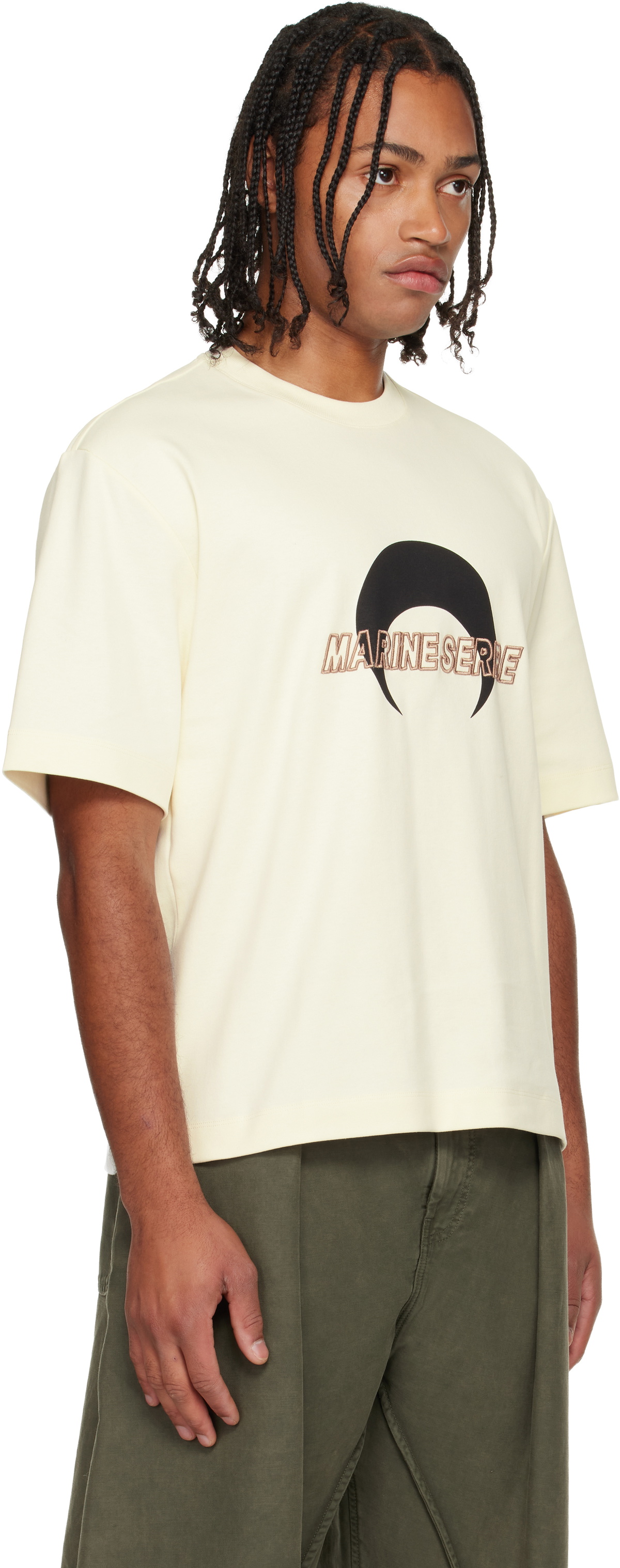 Marine Serre Beige MS Sports Jersey T-shirt
