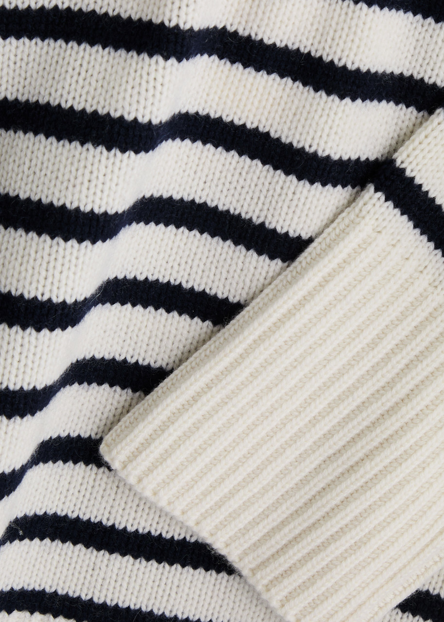 Lisa Yang Sony Striped-intarsia Cashmere Jumper Cream