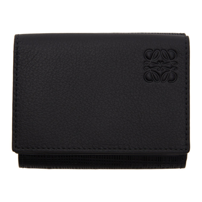 Photo: Loewe Black Linen Trifold Wallet