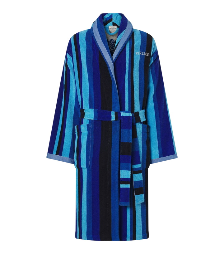 Photo: Versace Home Striped cotton terry bathrobe