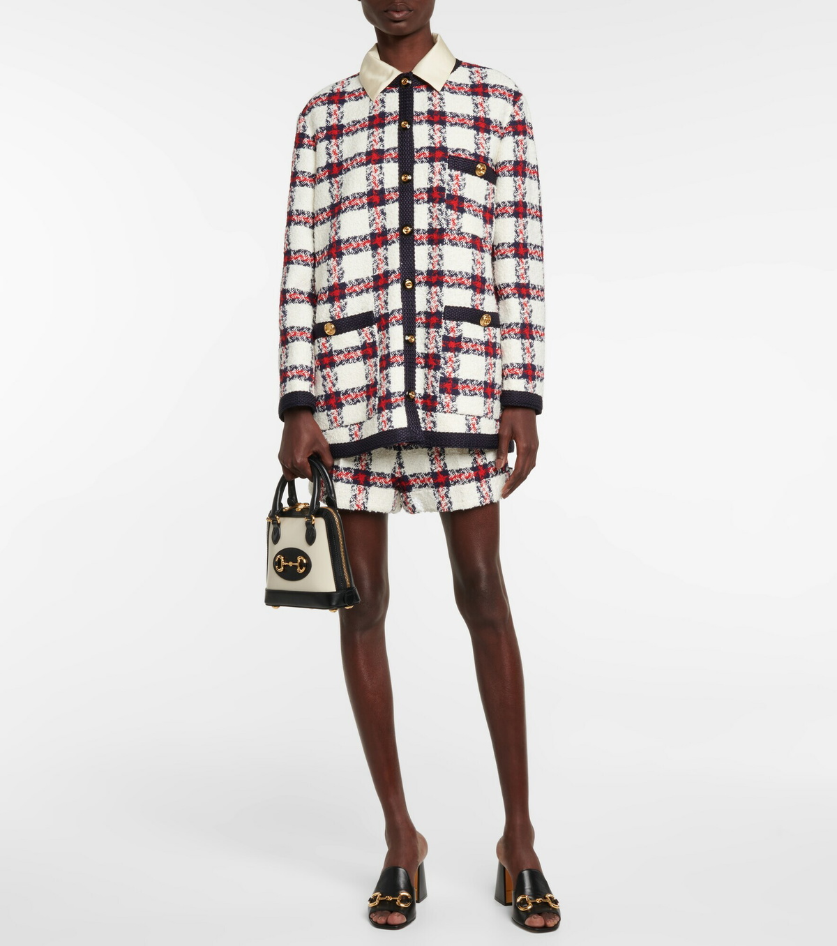 GUCCI 美品/国内正規 グッチ 652255 Squarecheck tweed jacket