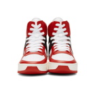 Fear of God Red and White B-Ball High-Top Sneakers