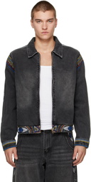 KidSuper Black 'Eye' Embroidery Denim Jacket