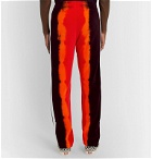 Palm Angels - Tapered Striped Tie-Dyed Cotton-Blend Velour Track Pants - Red