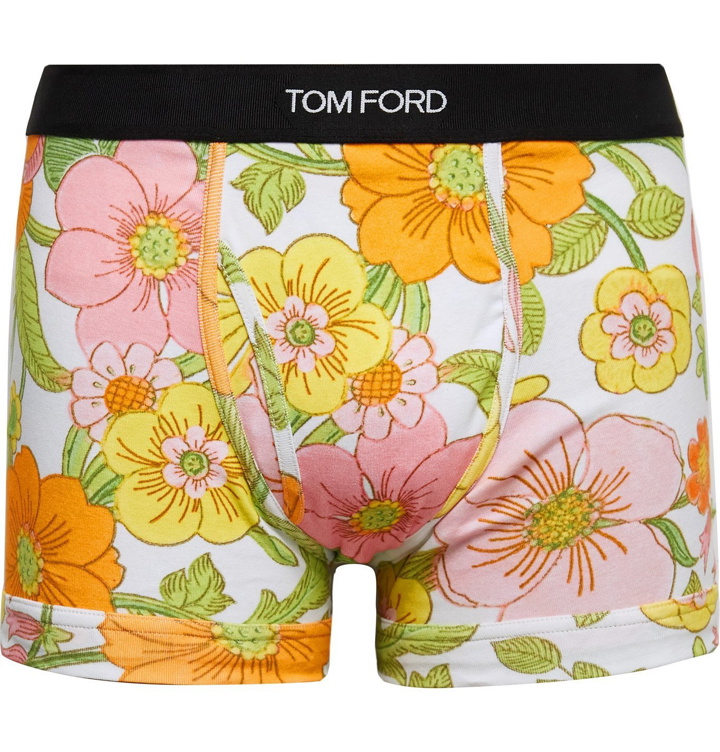 Photo: TOM FORD - Floral-Print Stretch-Cotton Jersey Boxer Briefs - Pink