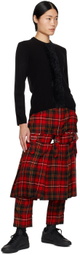 Black Comme des Garçons Black Faux-Fur Trim Sweater