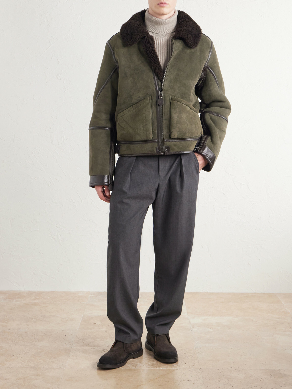 Polo Ralph Lauren - Shearling Flight Jacket - Green