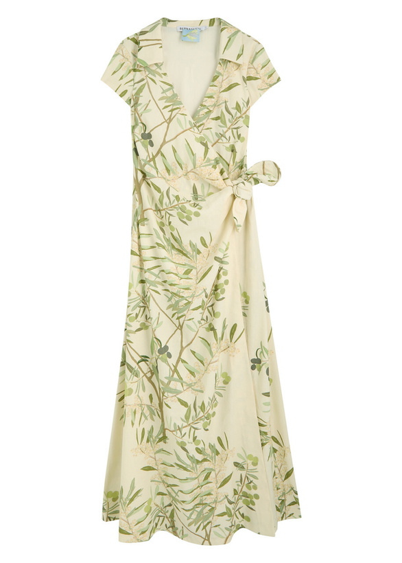 Photo: Bernadette Mara Printed Linen-blend Midi Wrap Dress Multi Print