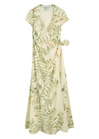 Bernadette Mara Printed Linen-blend Midi Wrap Dress Multi Print