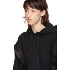 Unravel Black Terry B Open Button Hoodie