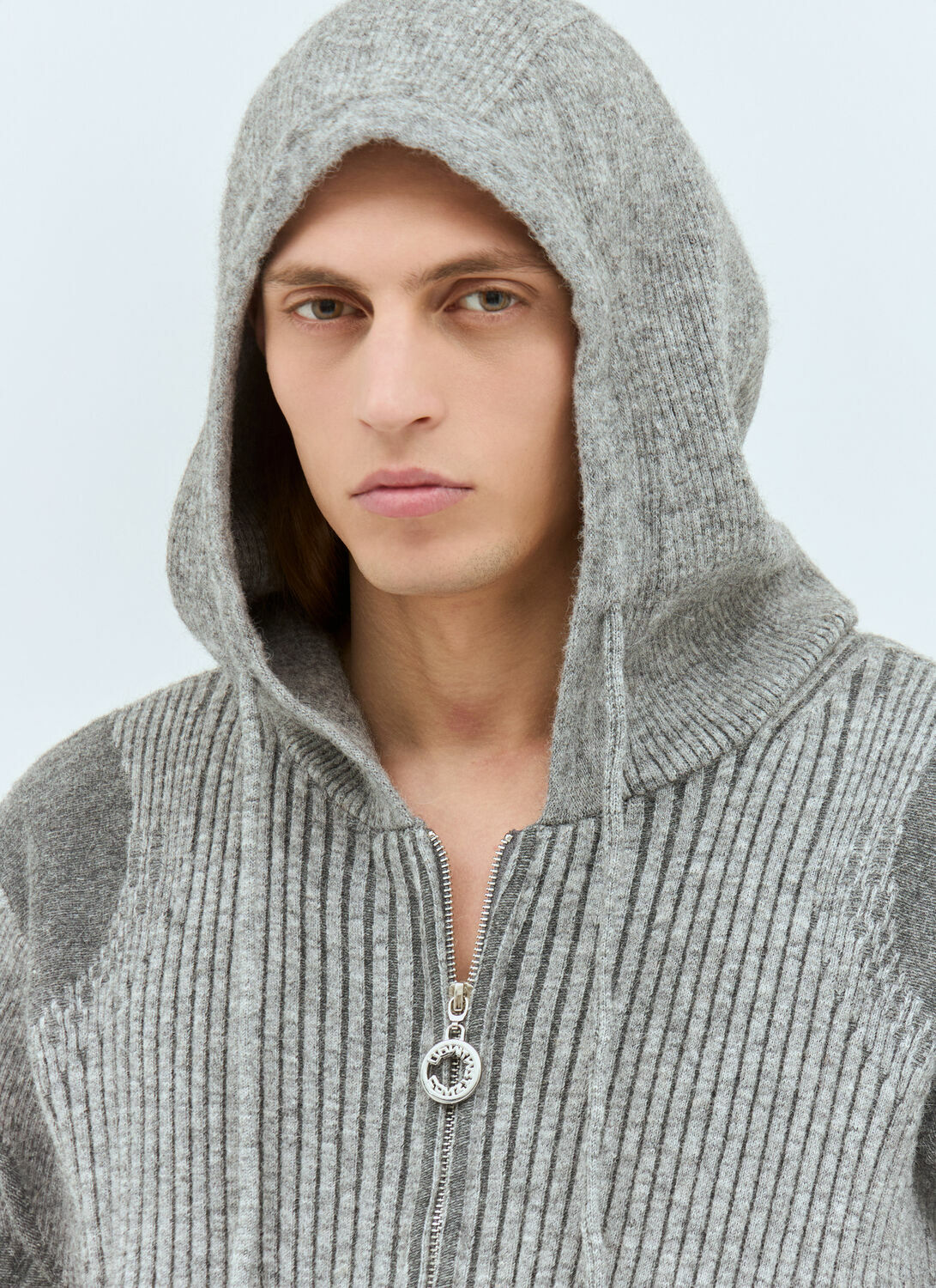 Charlie Constantinou ニットパーカー Charlie Constantinou Plated Zip Hooded Sweater Charlie Constantinou