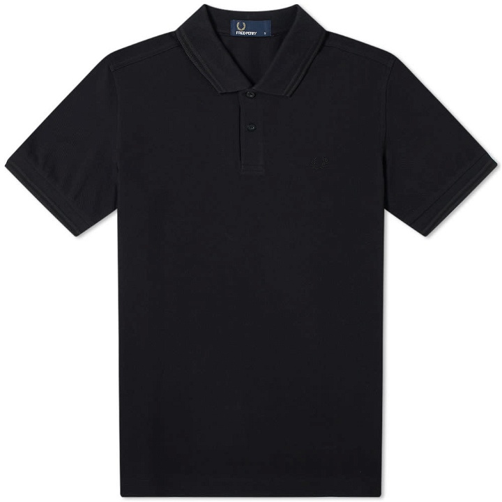 Photo: Fred Perry Slim Fit Twin Tipped Polo Black