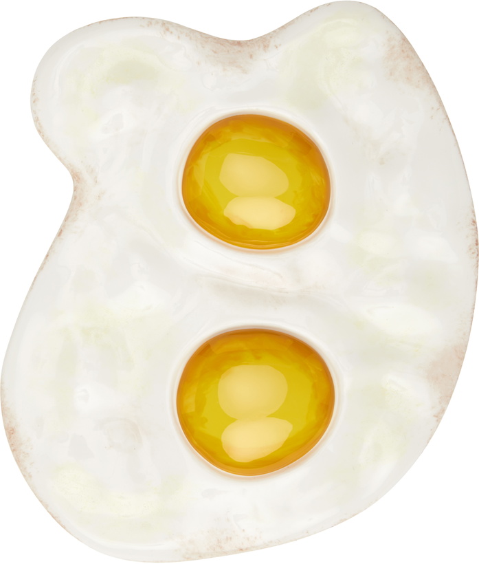 Photo: Moschino White Maxi Eggs Brooch