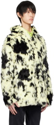 BLUEMARBLE Black & White Print Reversible Faux-Fur Jacket