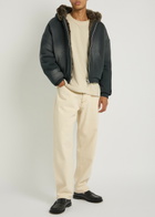 Picante Reversible Hooded Faux fur Cotton Jacket Black
