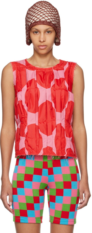 Photo: Comme des Garçons Red & Pink Pleated Top