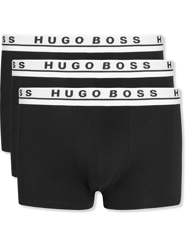 Photo: Hugo Boss - Three-Pack Stretch-Cotton Boxer Briefs - Black