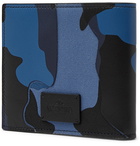 Valentino - Valentino Garavani Camouflage-Print Canvas and Leather Billfold Wallet - Blue