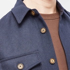 Portuguese Flannel Men's Wool Field Shirt Jacket in Navy