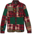 RRL - Patchwork Cotton and Wool-Blend Flannel Overshirt - Red