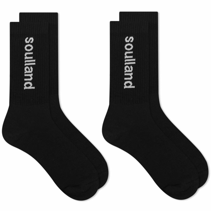 Photo: Soulland Men's Jordan Logo Sock - 2 Pack in Black