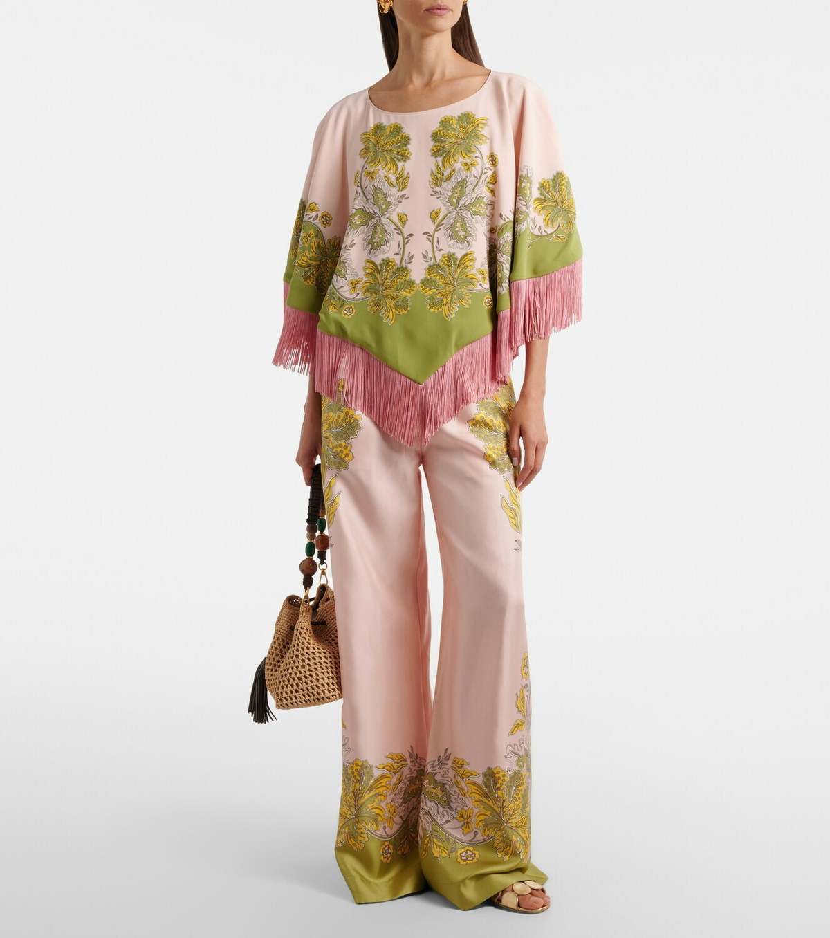 La DoubleJ Swathe Placée reversible satin poncho