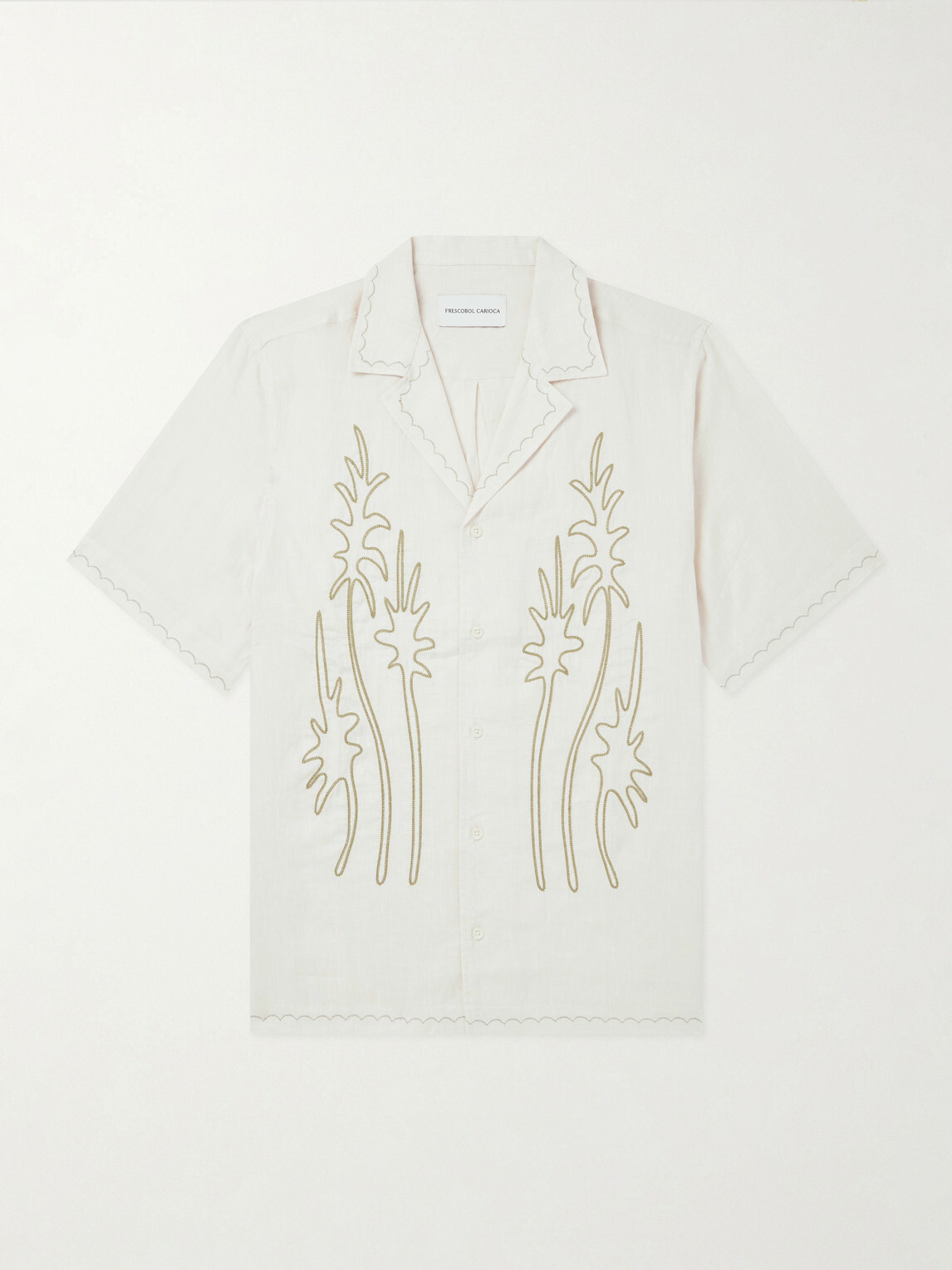 Frescobol Carioca - Alves Embroidered Linen Shirt - Neutrals
