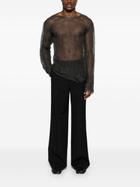 MLGA Black Wide-Leg Wool Trousers