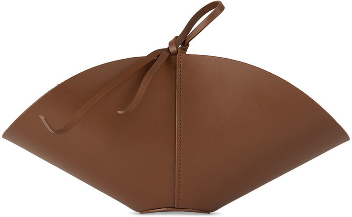 Photo: Los Objetos Decorativos Brown Leather Canasta Catchall Basket