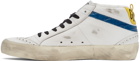 Golden Goose White & Red Mid Star Sneakers