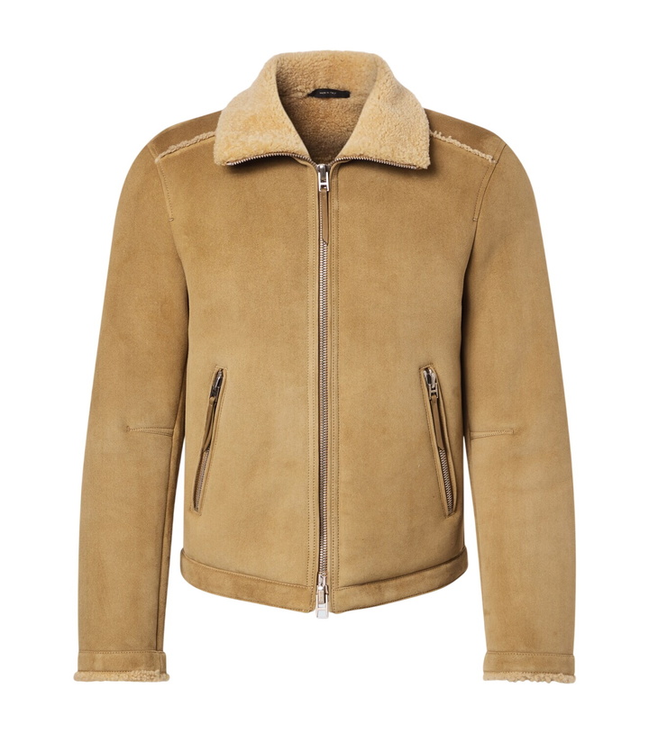 Photo: Tom Ford Shearling-trimmed leather jacket