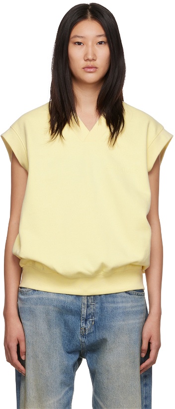 Photo: Fear of God ESSENTIALS Yellow V-Neck Vest