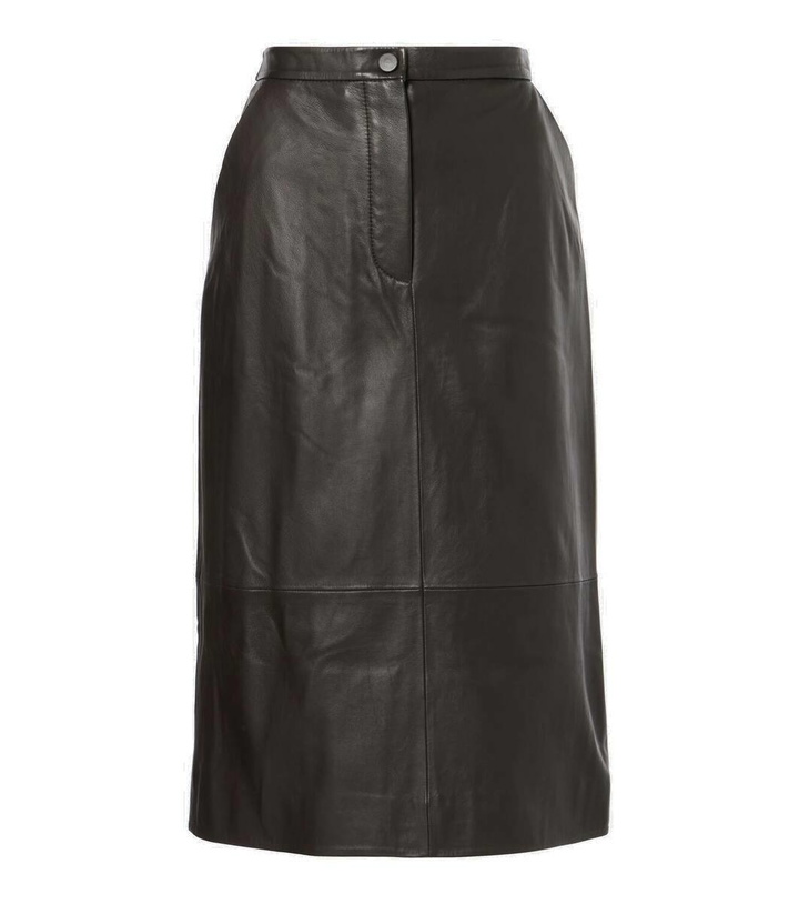 Photo: Yves Salomon Leather midi skirt