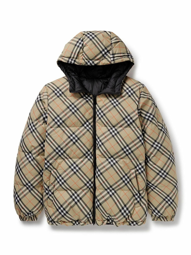 Photo: Burberry - Reversible Checked Quilted Shell Hooded Down Jacket - Neutrals